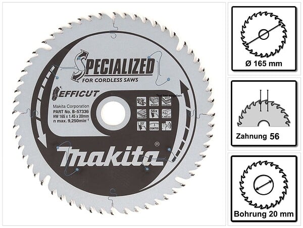 MAKITA - Lame de scie MAKITA B-57336 SPECIALIZED EFFICUT Ø 165mm - large