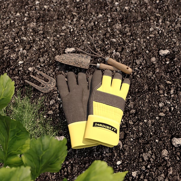 JARDIBEST - Gants de jardin Docker pour travaux intenses - Cuir et toile - T11 - large
