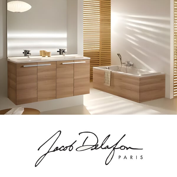 JACOB DELAFON - Baignoire bain douche Struktura + pare bain + tablier + étagère 170 x 75 - large