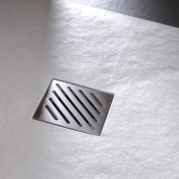 GODART - Receveur de douche extra plat 70x120 en Solid stone texture ardoisée blanc - large