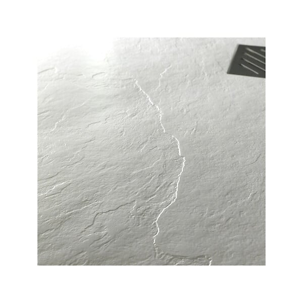 GODART - Receveur de douche extra plat 70x120 en Solid stone texture ardoisée blanc - large