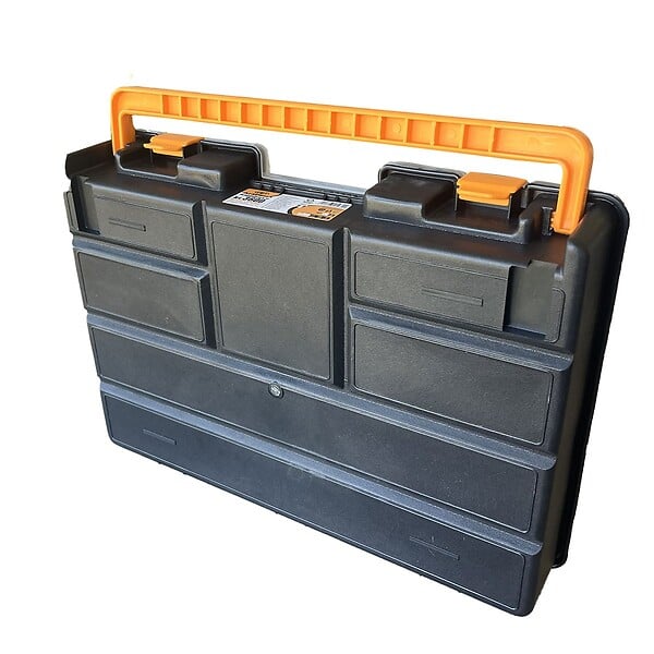 ARTPLAST - Boîte de rangement professionnelle Organiseur 23 compartiments amovibles Noir Orange 44.3 x 31.7 x 8 cm ARTPLAST - large