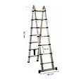 SECURY-T - Echelle/escabeau télescopique double - Aluminium 2x6 marches H 3,8M (1,9+1,9) - vignette