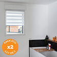 VOLET-MOUSTIQUAIRE - Pack éco de 2 stores Jour Nuit Blanc H 150 cm x L 72 cm sans perçage - vignette