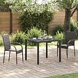 VIDAXL - vidaXL Chaises empilables d'extérieur lot de 2 Résine tressée Marron - vignette