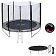 HAPPY GARDEN - Pack Premium Trampoline 245cm réversible gris / rose CANBERRA + filet, échelle, bâche et kit d'ancrage - vignette