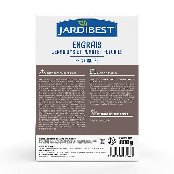JARDIBEST - Engrais géraniums - 800g - large