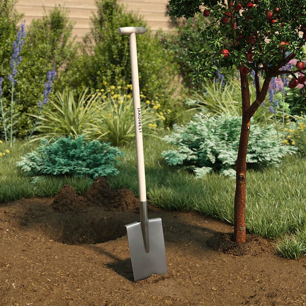 JARDIBEST - Louchet à manche béquille - Bois et acier trempé - 90cm - large