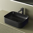 EMKE - EMKE Vasque à Poser 505 x 380 x 150 mm, Lavabo Rectangulaire en Céramique pour Salle de Bain, Coins Arrondis R, Gris Foncé Mat - vignette