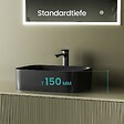 EMKE - EMKE Vasque à Poser 505 x 380 x 150 mm, Lavabo Rectangulaire en Céramique pour Salle de Bain, Coins Arrondis R, Gris Foncé Mat - vignette
