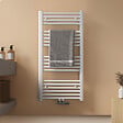 EMKE - EMKE Sèche-serviette eau chaude, Radiateur sèche-serviettes raccordement central Blanc 100x50cm 427Watts - vignette