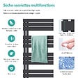 EMKE - EMKE Sèche-serviettes à Eau Chaude Panneau Plat, Sèche-serviettes connexion latérale pour, Anthracite 1320x500mm 695Watts - vignette