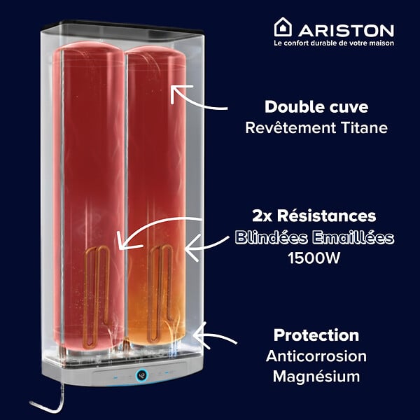 ARISTON - Chauffe-eau électrique Plat 45 l Ariston VELIS DUNE - large