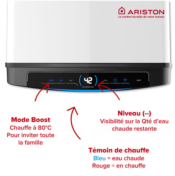 ARISTON - Chauffe Eau Electrique Mural Quadris Ariston Stéatite 100 L - large