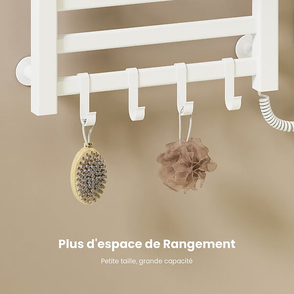 EMKE - EMKE Chauffe-serviettes Électrique 50×50cm, Thermostat Intelligent WiFi, Radiateur de Salle de Bain Électrique, Chauffe-serviettes Électrique, Blanc - large