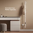 EMKE - EMKE Chauffe-serviettes Électrique, thermostat intelligent WiFi, sèche-serviettes électrique, barre unique, 150 cm de hauteur, Blanc - vignette