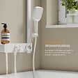 EMKE - EMKE Colonne de Douche Thermostatique – Blanc Mat, Débit d'Eau Ajustable,Design Minimaliste Séparé, Douchette 3 Fonctions,Kit de Douche - vignette