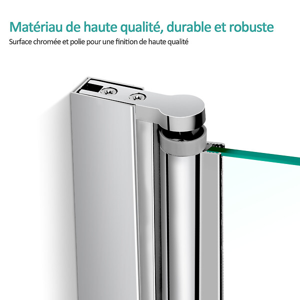 EMKE - EMKE Pare de baignoire en 6 mm verre securit Paroi de douche pliable pour baignoire - 120 x 140 cm - Revêtement Nano facile à nettoyer Modèle 2 - large