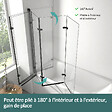 EMKE - EMKE Pare-baignoire paroi de douche pour baignoire noir mat 3 parties pliable 120x140cm pare-baignoire 6mm NANO GLASS - vignette