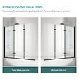 EMKE - EMKE Pare-baignoire paroi de douche pour baignoire noir mat 3 parties pliable 120x140cm pare-baignoire 6mm NANO GLASS - vignette