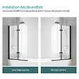 EMKE - EMKE Pare-Baignoire 100 x 140 cm Noir Mat – Paroi de Baignoire Pliable 2 Volets, Verre Trempé 6 mm avec Revêtement Nano - vignette