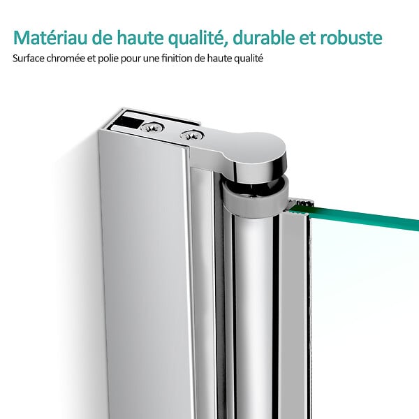 EMKE - EMKE Pare-Baignoire 110 x 140 cm – Paroi de Douche Pliable en Verre Trempé 6 mm avec Revêtement Nano, Installation Réversible - large