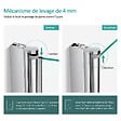 EMKE - EMKE Pare-Baignoire 110 x 140 cm – Paroi de Douche Pliable en Verre Trempé 6 mm avec Revêtement Nano, Installation Réversible - vignette