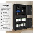 TECTAKE - Armoire métallique de classement Cosmo avec 2 tiroirs 40 x 80 x 180 cm noir/noir - vignette