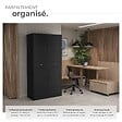 TECTAKE - Armoire métallique de classement Cosmo avec 2 tiroirs 40 x 80 x 180 cm noir/noir - vignette