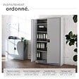 TECTAKE - Armoire métallique à dossiers 4 niveaux 140x90x40cm gris - vignette
