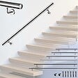 AICA SANITAIRE - Main courante - En acier inoxydable 304 - 120cm - Rampe escalier mural avec embouts - Pour intérieur et extérieur - Avec supports muraux - vignette