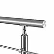 AICA SANITAIRE - Garde-corps avec main courante, 100cm, en acier inoxydable 304, garde-corps avec 5 traverses, pour intérieur et extérieur - vignette