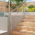 AICA SANITAIRE - Garde-corps avec main courante, 100cm, en acier inoxydable 304, garde-corps avec 3 traverses, pour intérieur et extérieur - vignette