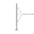 AICA SANITAIRE - Garde-corps avec main courante, 100cm, en acier inoxydable 304, garde-corps avec 3 traverses, pour intérieur et extérieur - vignette