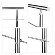 AICA SANITAIRE - Garde-corps 200cm argenté, 1 main courante, 3 traverses, inox 201, intérieur et extérieur, design moderne - kit complet - vignette