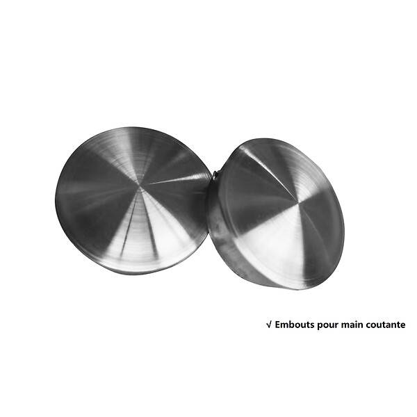 AICA SANITAIRE - Garde-corps 200cm argenté, 1 main courante, 3 traverses, inox 201, intérieur et extérieur, design moderne - kit complet - large