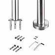 AICA SANITAIRE - Garde-corps 150cm argenté, 1 main courante, 3 traverses, inox 201, intérieur et extérieur, design moderne - kit complet - vignette