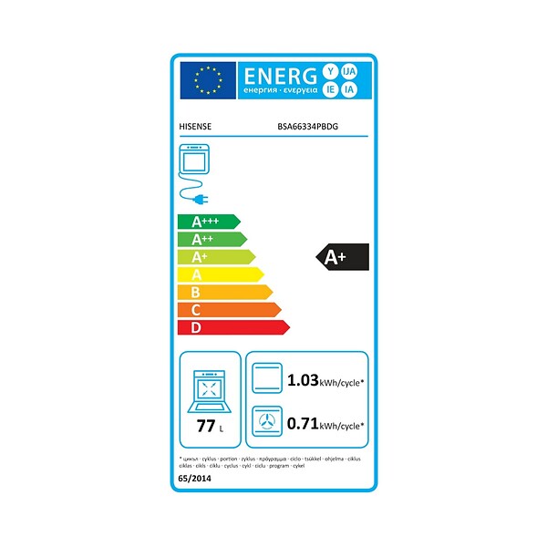 HISENSE - four multifonctions 77l 59.5cm pyrolyse noir - BSA66334PBDG - large