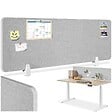 TECTAKE - Cloison de bureau Noisy avec coins arrondis gris - vignette
