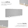 TECTAKE - Cloison de bureau Noisy avec coins arrondis gris - vignette