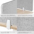 TECTAKE - Cloison de bureau Noisy avec coins arrondis gris - vignette