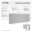 TECTAKE - Cloison de bureau Noisy avec coins arrondis gris - vignette