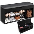 TECTAKE - Banc à chaussures NATALYA avec coussin d'assise 104x30x49cm noir - vignette