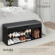 TECTAKE - Banc à chaussures NATALYA avec coussin d'assise 104x30x49cm noir - vignette