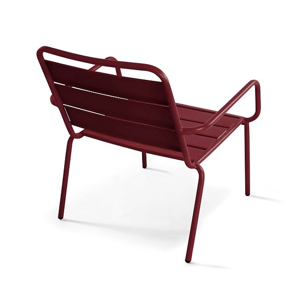 OVIALA - Fauteuil de jardin bas relax acier pourpre - Palavas - large