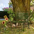 OVIALA - Fauteuil de jardin bas relax acier vert kaki - Palavas - vignette