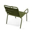 OVIALA - Fauteuil de jardin bas relax acier vert kaki - Palavas - vignette