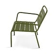 OVIALA - Fauteuil de jardin bas relax acier vert kaki - Palavas - vignette