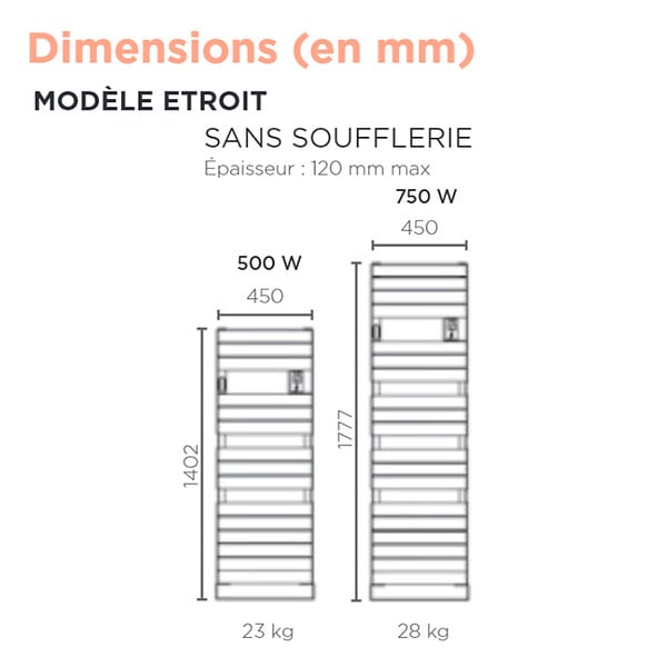 THERMOR - Sèche-serviettes Riviera 2 étroit 750W brun sable - THERMOR - 497546 - large