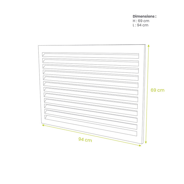 DECOCLIM - Face dos pour cache en aluminium blanc crème taille S - DECOCLIM - 23AS9001-DOS - large